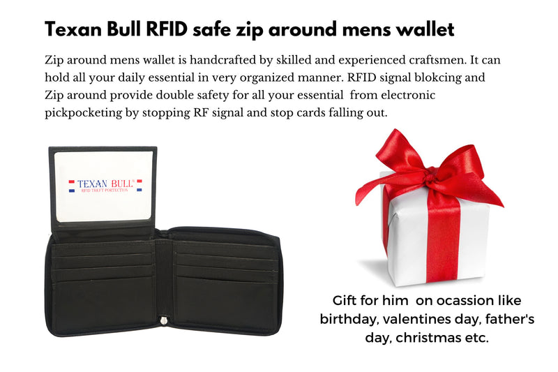 Bullz®  RFID Zipper Mens Wallet RF5104