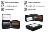 Bullz®  RFID Zipper Mens Wallet RF5104