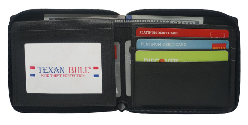 Bullz®  RFID Zipper Mens Wallet RF5104