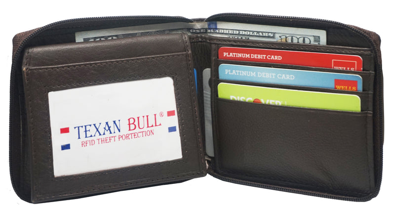 Bullz®  RFID Zipper Mens Wallet RF5104